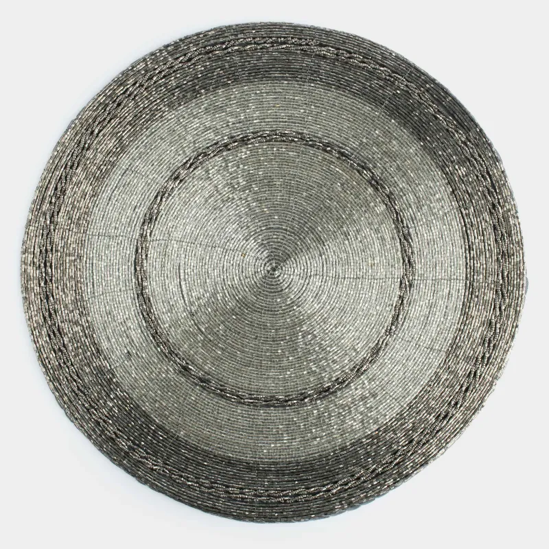 Аспаптарға арналған майлық, 36 см, моншақ, дөңгелек, қою сұр, Circle beads, image-0