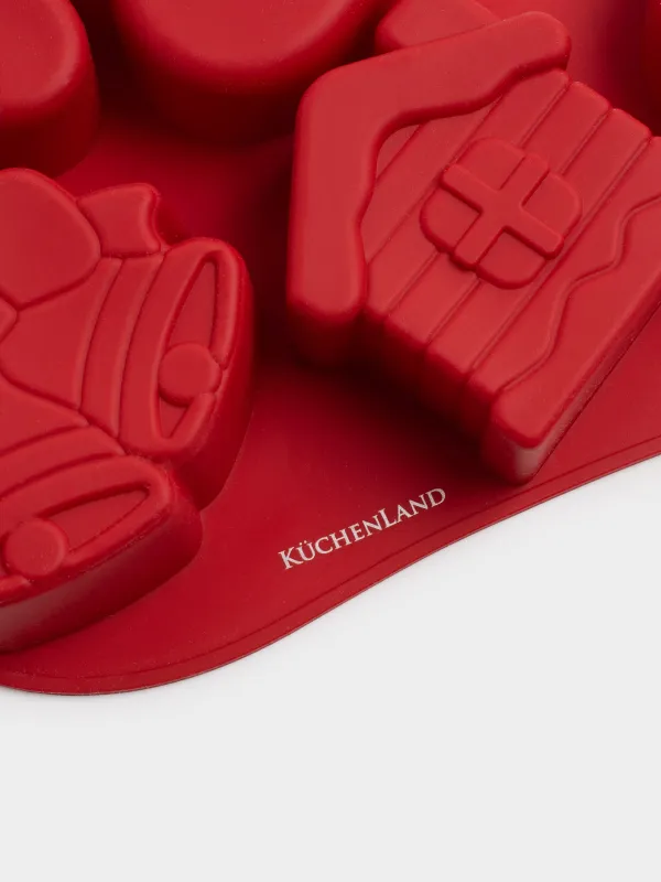 Форма для выпечки кексов, 28х24 см, 7 отд, силикон, красная, Сапожок, Bakery color, image-5