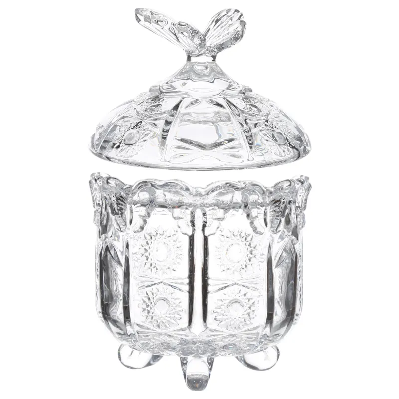 Кәмпит ыдысы, 13х10 см, қақпағы бар, шыны Р, Көбелек, Butterfly, image-1