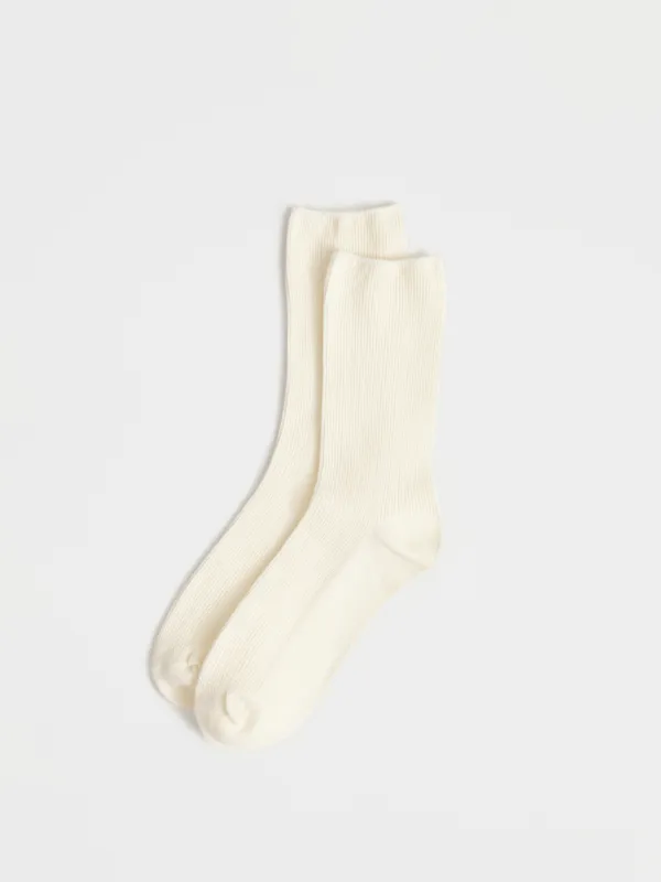 Әйелдер шұлықтары, өлшемі 36-38, қырлы, мақта/полиэстер, сүт түстес, Rib basic, image-1