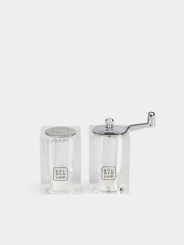 Тұз және бұрыш жинағы, 9 см, диірмен, акрил/пластик, Cube, image-0