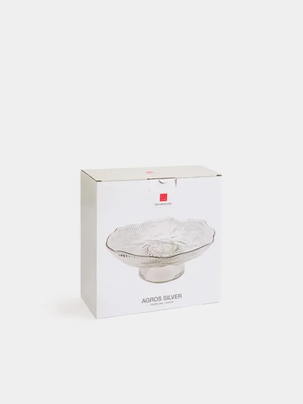 Блюдо на ножке, 23х9 см, с серебристым кантом, Argos silver, image-4