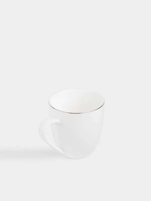 Кружка, с серебристым кантом, белая, Ideal silver, image-2