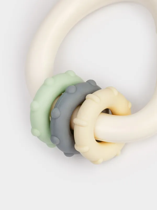 Ойыншық, 3 суспензия, сақина, силикон / пластик, бежевый, Kiddy, image-4