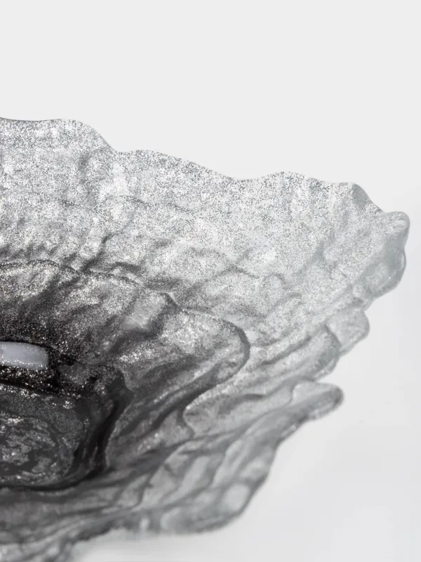 Ыдыс, 23х17х5 см, шыны, күміс түстес және сұр градиент, Устрица, Shellfish, image-2