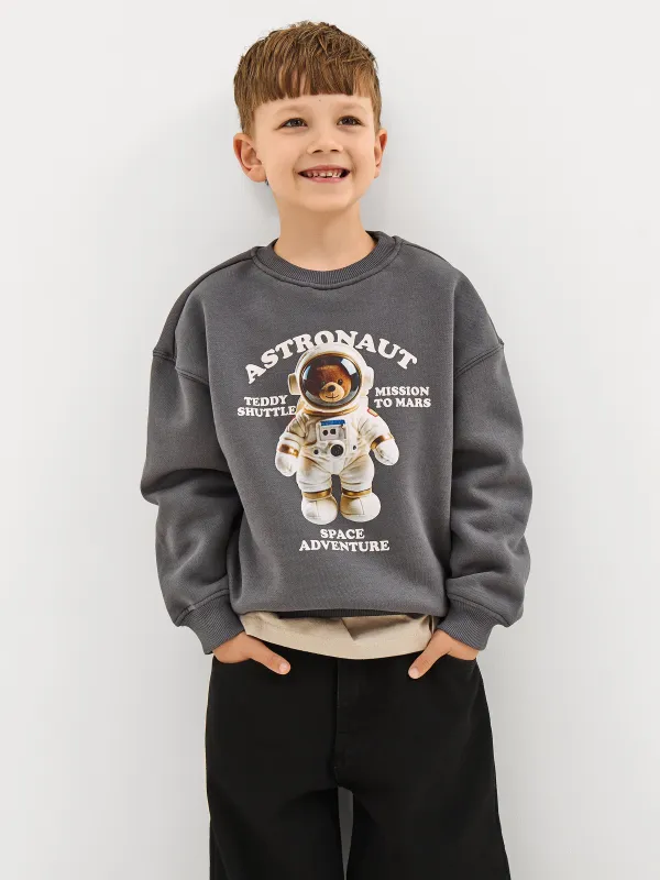 Балаларға арналған кеңжейде, өлшемі 98 см, ұлдарға арналған, мақта/полиэстер, сұр, Ғарышкер аю, Pedro, image-0