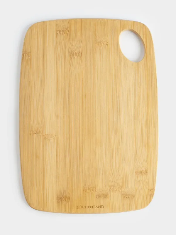 Доска разделочная, 35х25 см, прямоугольная, закругленная, бамбук, Bamboo, image-0