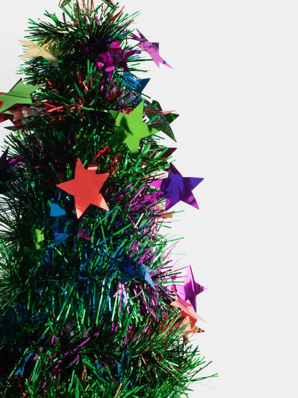 Шырша жасанды, 30 см, шырша жылтырағы/пластик, жасыл, Жұлдыздар, Tinsel christmas, image-2