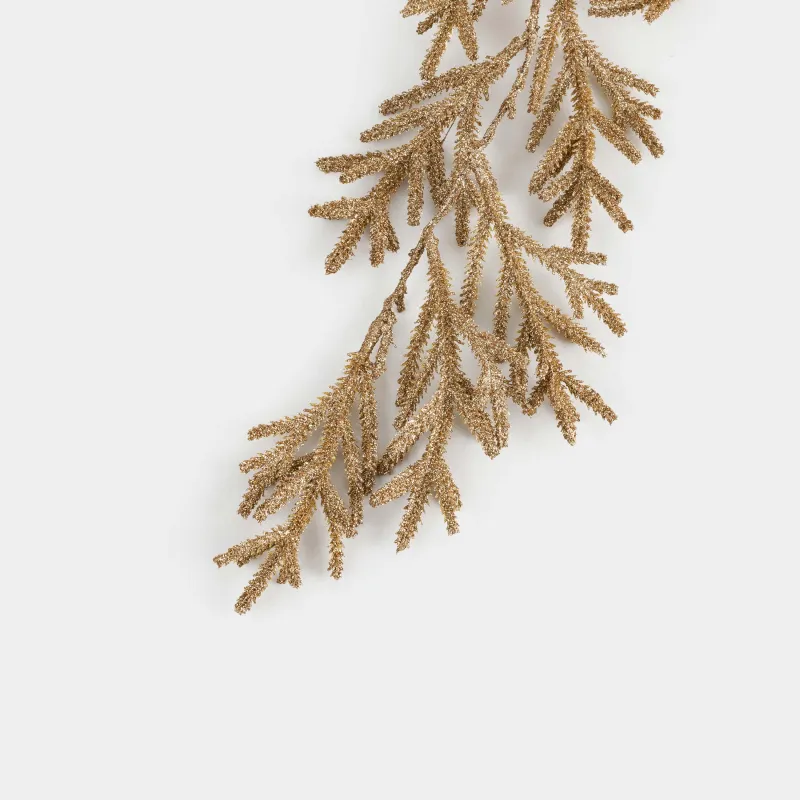Ветка-гирлянда декоративная, 2 м, с подсветкой, пластик, шампань, Хвоя, Sparkle decor, image-4