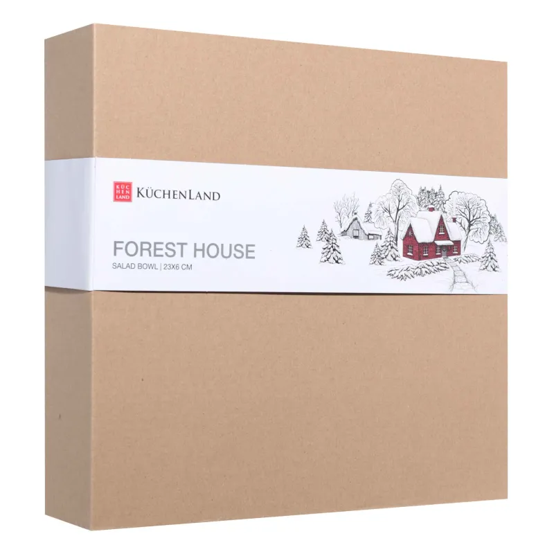 Салат ыдысы, 23х6 см, 1,2 л, фарфор N, ақ, Ормандағы үй, Forest house, image-3