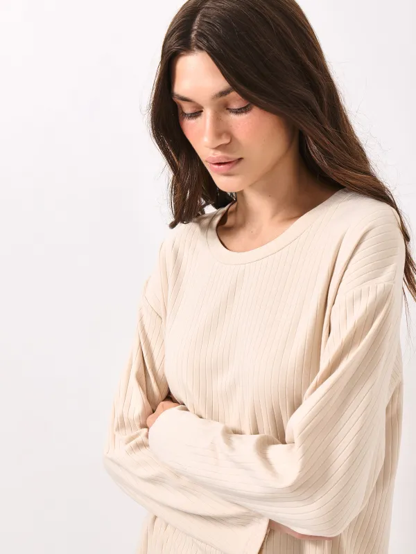 Лонгслив домашний, песочный, Camaria, image-4