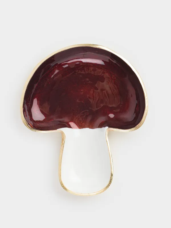 Сәндік ыдыс, 18х15х2 см, металл, қоңыр-сүт түстес, Саңырауқұлақ, Fungi, image-1