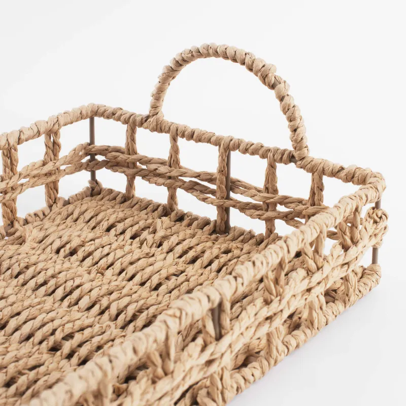 Поднос, 29х20 см, плетеный, с ручками, целлюлоза, прямоугольный, Braided, image-4
