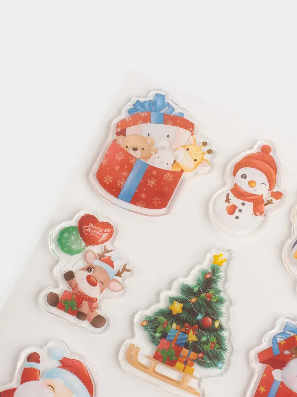 Жапсырмалар жинағы, 15х20 см, қайта пайдалануға болады, термопластик, Шырша, Christmas decal, image-4