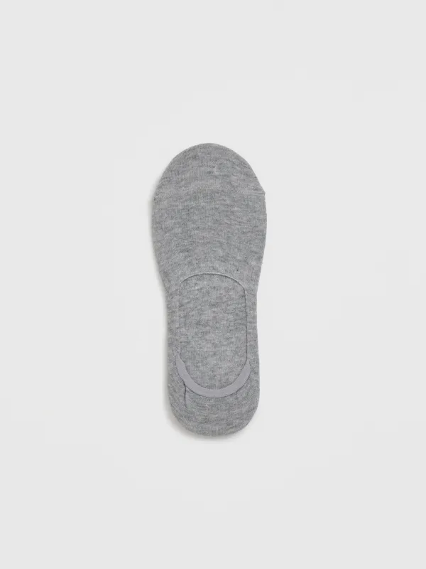 Носки-следки женские, серые, Basic, image-0
