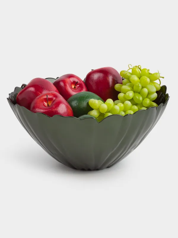 Ваза для фруктов, 30х14 см, стекло, зеленая, Verge, image-5