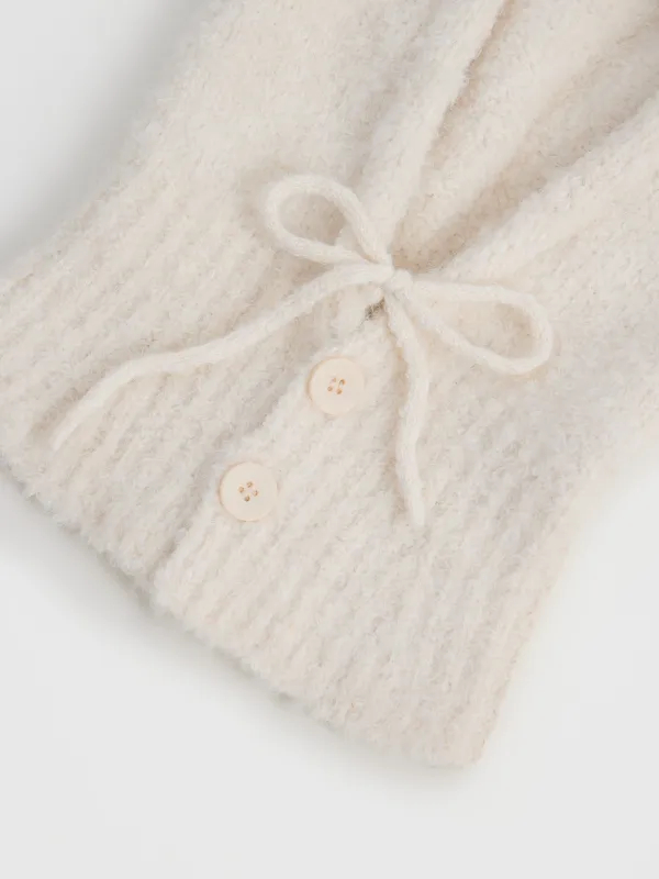 Капор женский, единый размер, на пуговицах, полиэстер/нейлон/шерсть, молочный, Kapor, image-2