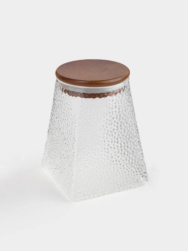 Сусымалы өнімдерге арналған құты, 750 мл, шыны/ағаш, Relli wood, image-1