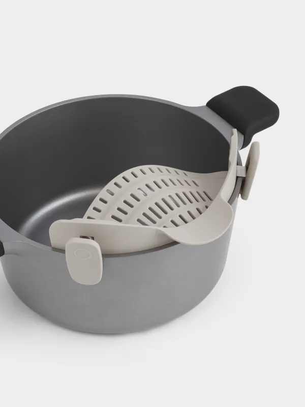 Табаға арналған дуршлаг-саптама, 23 см, қысқыштарда, пластик, сұр-қоңыр, Soft kitchen, image-6