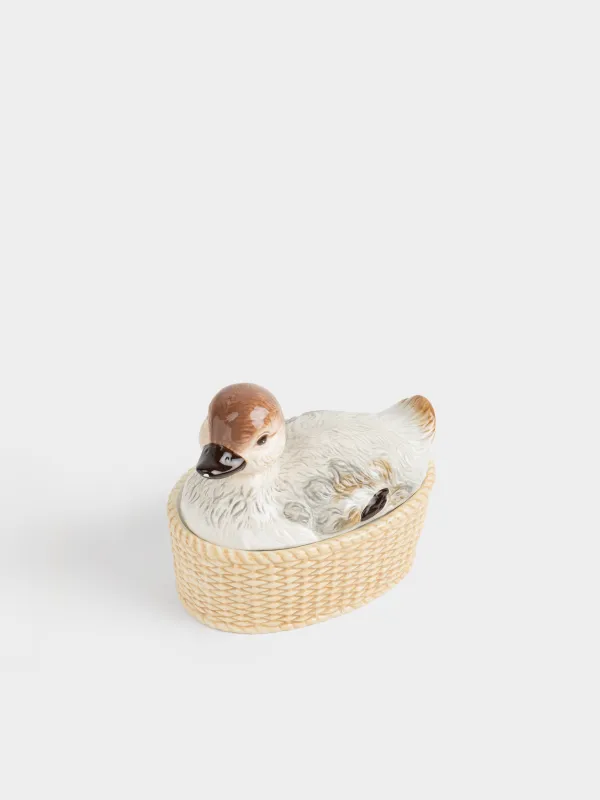 Сақтау ыдысы, 17х16 см, 600 мл, керамика, ақ және қоңыр, Үйрек, Duck, image-1