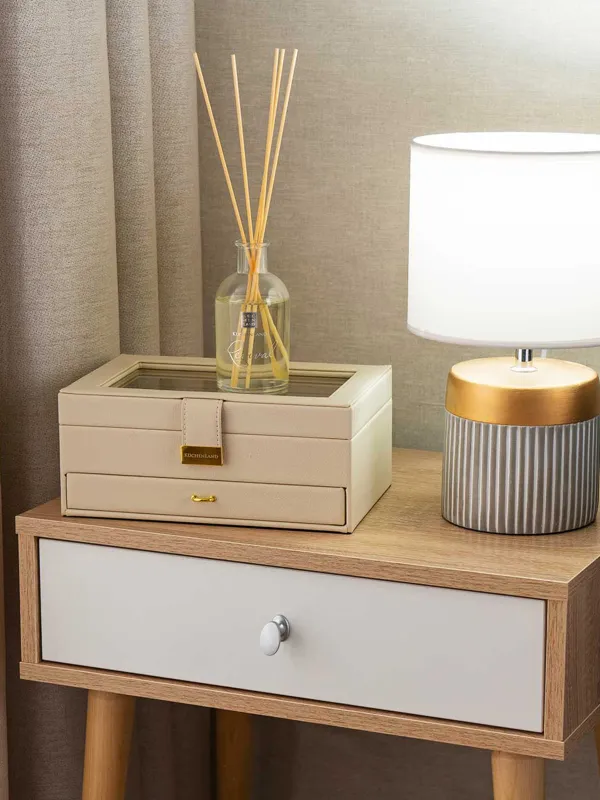 Зергерлік қорап, 26х18 см, ағаш / жасанды былғары, экру, Premiere, image-7