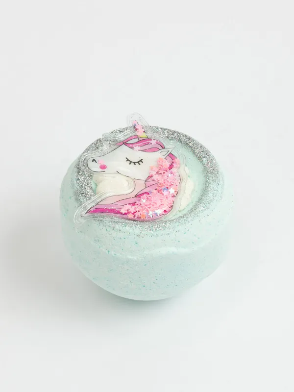 Бомбочка для ванны, 130 гр, с игрушкой, Бабл-гам, голубая, Единорог, Unicorn, image-1