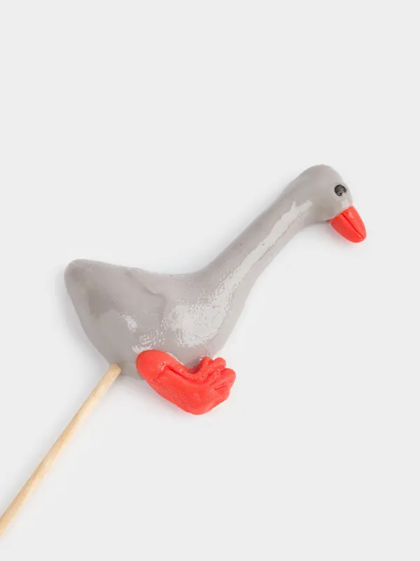 Леденец, 40 гр, на палочке, серый, Гусь, Goose, image-1