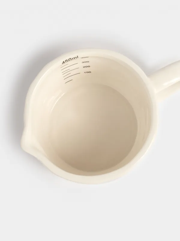 Емкость мерная, 450 мл, керамика D, молочная, Мятый эффект, Crumple kitchen, image-3