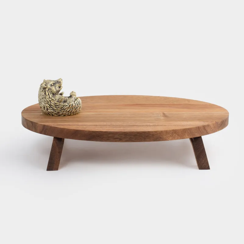 Блюдо сервировочное, 30х18 см, на ножках, дерево/полирезин, овальное, Ежик, Noble tree