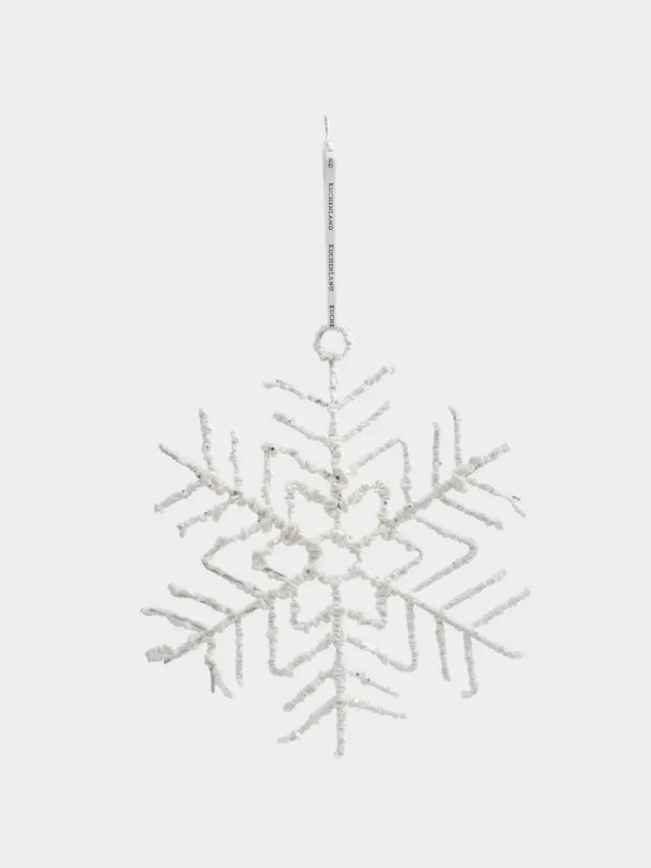 Украшение декоративное, 25x28 см, пластик/металл, серебристое, Снежинка, Figure sparkle, image-3