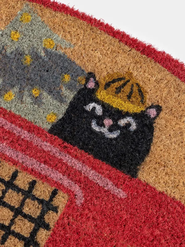 Есік алды кілемшесі, 40х80 см, кокос/ПВХ, фигуралы, қызыл, Шыршасы бар көлік, Red car, image-3