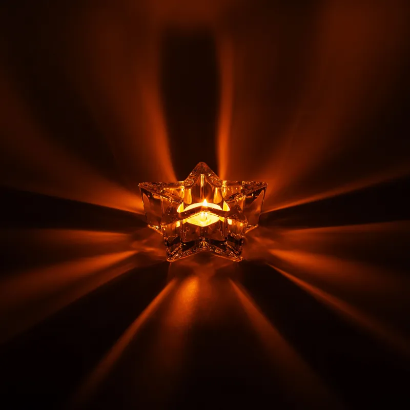 Подсвечник, 6x2 см, для тонкой свечи, стекло, Звезда, Star, image-5