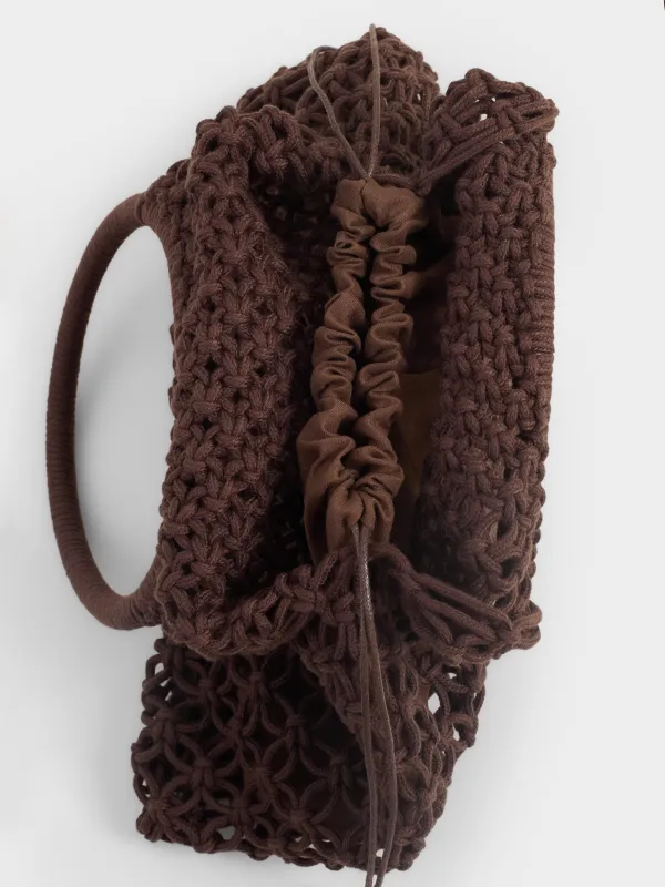 Сумка пляжная, 35х28 см, плетеная, полиэстер, коричневая, Stintino, image-4