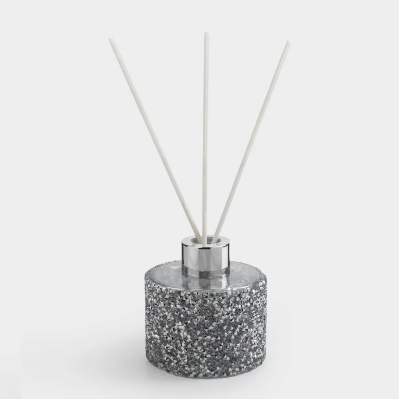 Ароматический диффузор, 100 мл, серебристый, White Cotton, Кристаллы, Rare crystal