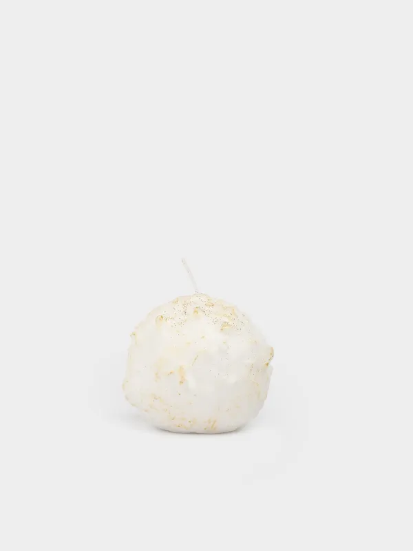 Шам, 7 см, жарқыраған, шампан, Шардағы қатқан қар,  Snowy candle, image-0