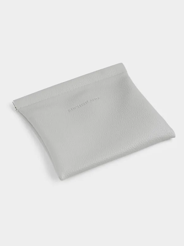 Косметичка, 17х16 см, на клипсе, полиуретан, серая, Memo, image-3