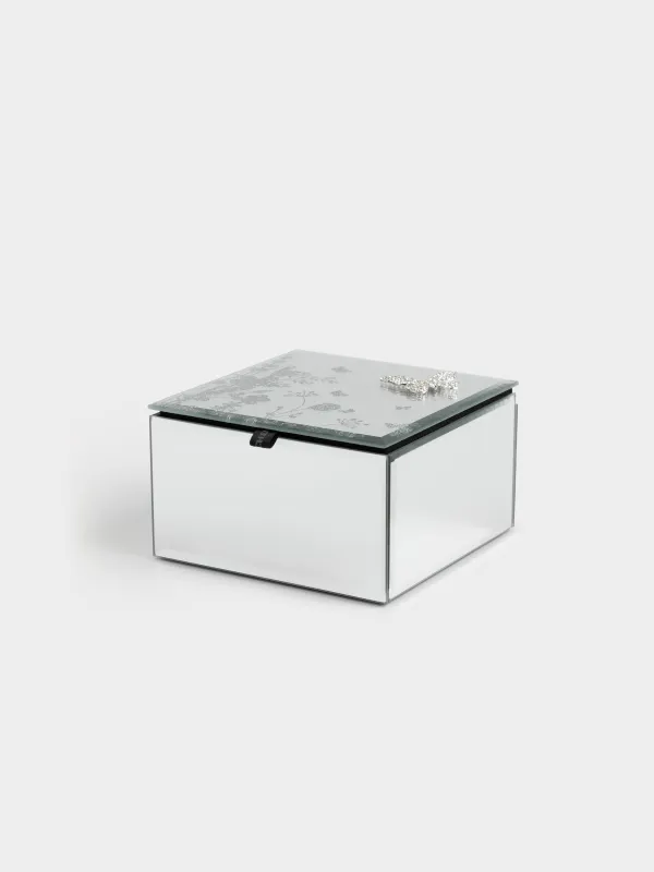 Зергерлік қобдиша, 12х7 см, шыны/металл, айнасы бар, Көбелек, Glossy, image-0