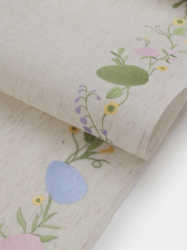 Үстел төсеніші, 40х160 см, полиэстер/зығыр, сарғылт-қоңыр, Пасха жұмыртқалары, Easter, image-1