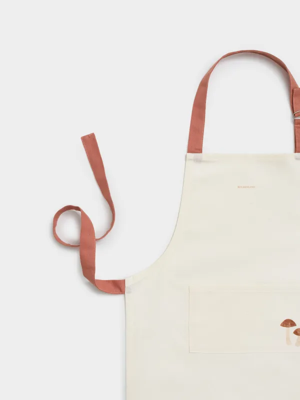 Фартук детский, 45х60 см, хлопок, бежевый, Еж с яблоком, Hedgehog apple, image-1