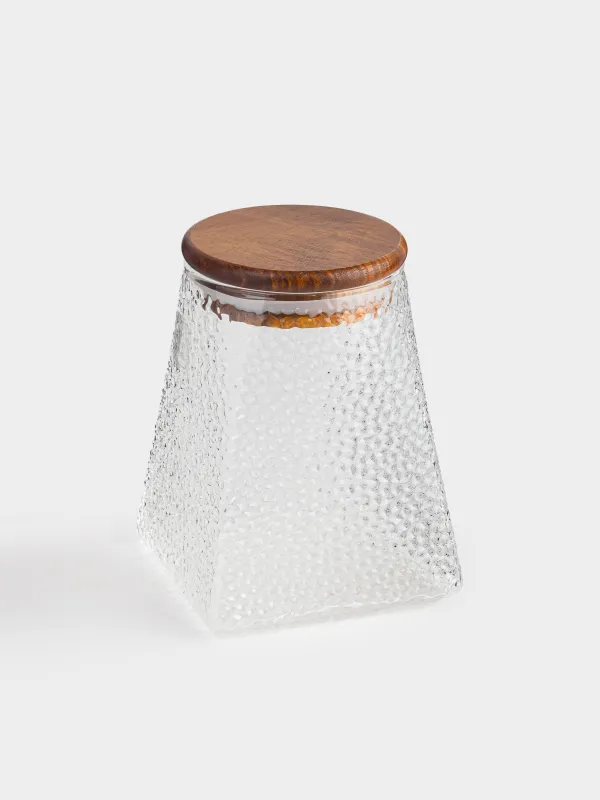 Сусымалы өнімдерге арналған құты, 500 мл, шыны/ағаш, Relli wood, image-1