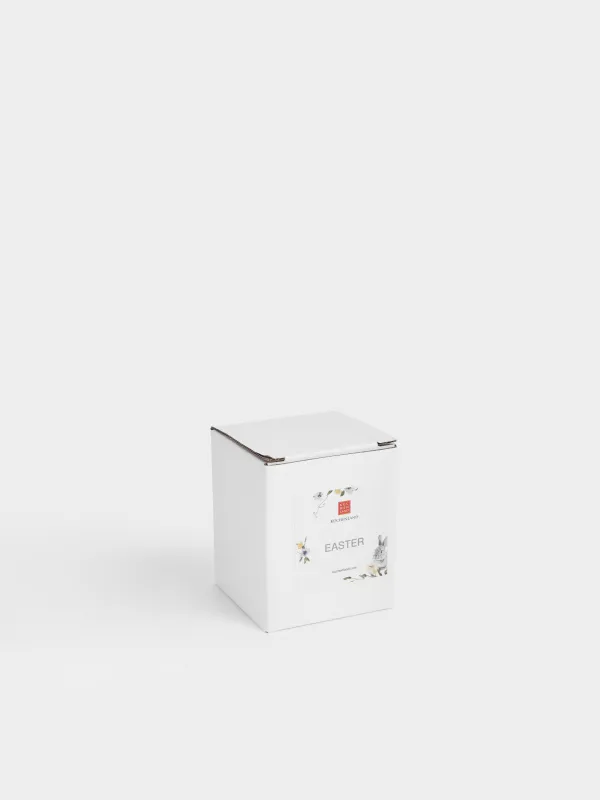 Тұз немесе бұрышқа арналған ыдыс, 8 см, керамика, сүт түстес, жұмыртқа, Гүлдер, Пасха, image-4