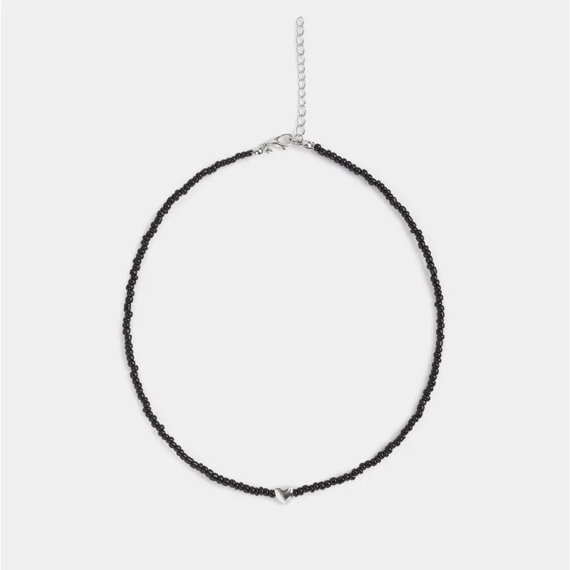 Цепочка, 44 см, стекло/металл, Jewelry black