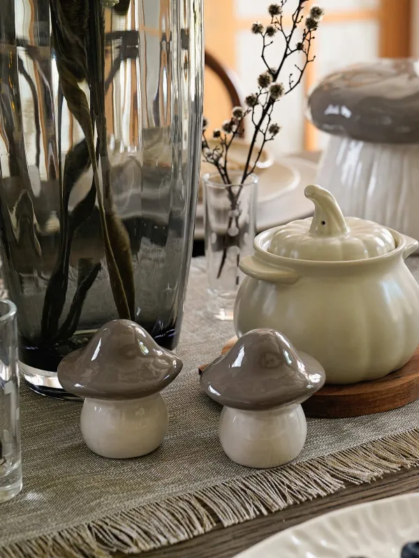 Мүсінше, 7 см, керамика, сүтті-қоңыр, Саңырауқұлақ, Slight frost, image-4