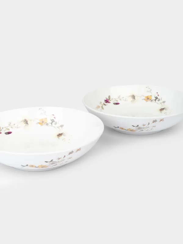 Сорпа тәрелкесі, 20х5 см, 780 мл, 2 дана, фарфор N, ақ, Сары гүлдер, Floweri, image-2