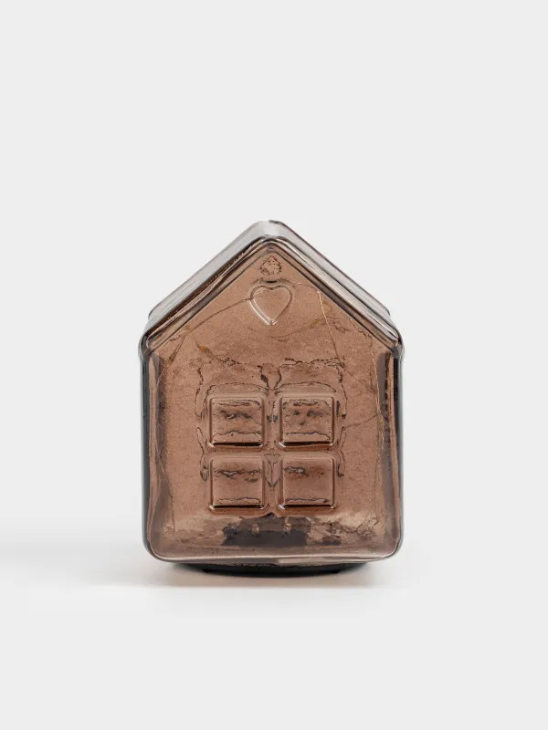 Сәндік шам, 12х12 см, шыны, қоңыр, Үй, House shape, image-2