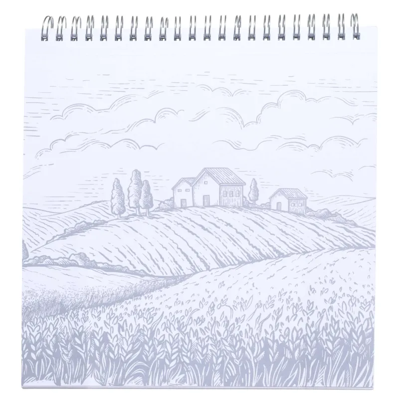 Бояуға арналған Альбом, 21х21 см, 24 парақ, сақиналарда, табиғат, Draw, image-3