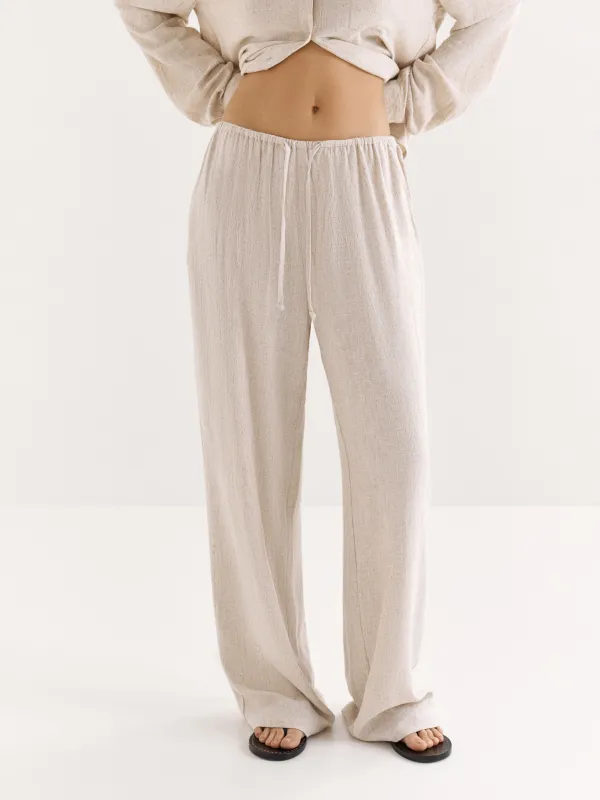 Әйелдер шалбары, өлшемі M, вискоза/зығыр, құм, Melami, image-1