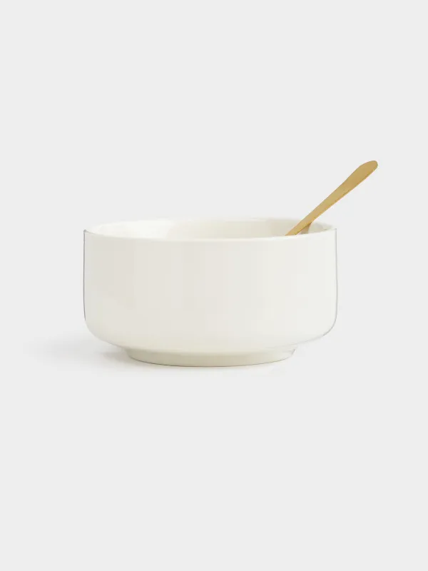 Пиала, 10х5 см, с ложкой, Chalet gold, image-0