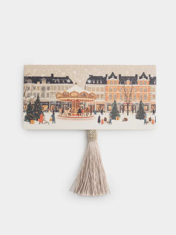 Конверт подарочный, 17х9 см, Christmas carousel, image-0