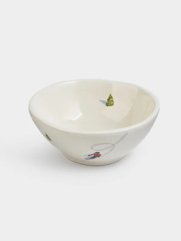 Кесе, 13х5 см, керамика, ақ, Шаңғышылар, Skiers, image-1